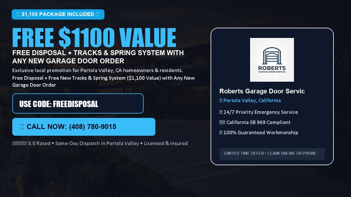 Free Disposal + Free New Tracks & Spring System with Any New Garage Door Order ($1100 Value) in Portola Valley, CA